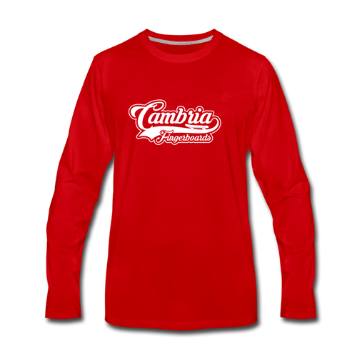 Men's OG Cambria Fingerboards Logo Long Sleeve - red