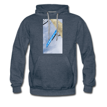 Load image into Gallery viewer, Men&#39;s Cambria Fingerboards Street Sign Logo Hoodie - heather denim
