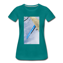 Load image into Gallery viewer, Women’s Cambria Fingerboards Street Sign Logo T-Shirt - teal
