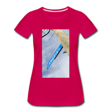 Load image into Gallery viewer, Women’s Cambria Fingerboards Street Sign Logo T-Shirt - dark pink
