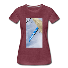 Load image into Gallery viewer, Women’s Cambria Fingerboards Street Sign Logo T-Shirt - heather burgundy
