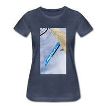 Load image into Gallery viewer, Women’s Cambria Fingerboards Street Sign Logo T-Shirt - heather blue
