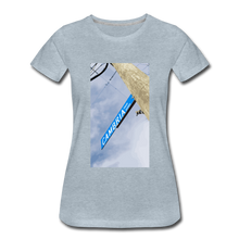 Load image into Gallery viewer, Women’s Cambria Fingerboards Street Sign Logo T-Shirt - heather ice blue
