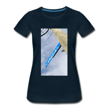 Load image into Gallery viewer, Women’s Cambria Fingerboards Street Sign Logo T-Shirt - deep navy
