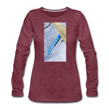 Load image into Gallery viewer, Women’s Cambria Fingerboards Street Sign Logo Long Sleeve - heather burgundy
