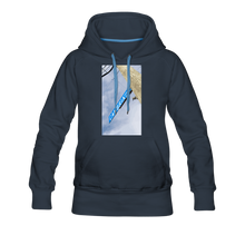 Load image into Gallery viewer, Women’s Cambria Fingerboards Street Sign Logo Hoodie - navy
