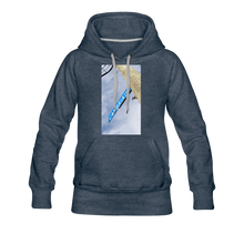 Load image into Gallery viewer, Women’s Cambria Fingerboards Street Sign Logo Hoodie - heather denim
